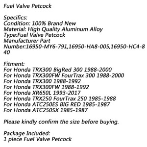 Gas Fuel Petrol Valve Petcock For Honda TRX300 250 XR650L ATC250 16950-MY6-791