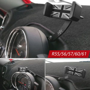 Union Jack Car Cell Phone Mount Folding Holder For Mini Cooper R55 R56 R57 R60 R61 Gray