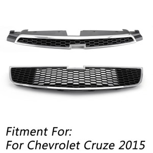 Front Upper + Lower Grille Full Grille Kit Cover Trim For Chevrolet Cruze 09-14