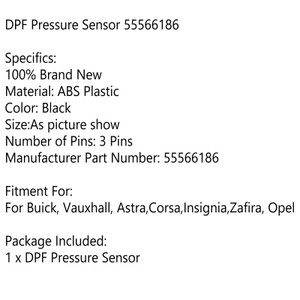 DPF Pressure Sensor For Buick Vauxhall Astra Corsa Insignia Zafira Opel Black