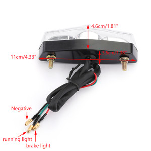 LED Brake Stop Running Rear Tail Light Lamp For most of motorcycles Clear