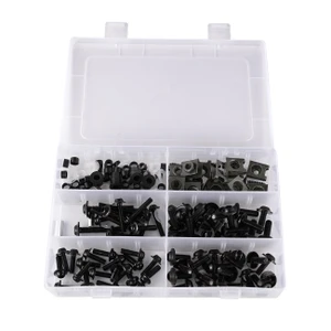 177PCS Sportbikes Fairing Bolts Kit M5/M6 Fastener Screws Black