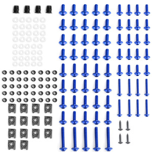 177PCS Sportbikes Motorcycle Fairing Bolts Kit M5/M6 Fastener Screws Blue