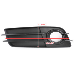 Left Side Matte Fog Light Grill S-Line Bumper For Audi A4 S-LINE S4 08-12 Black