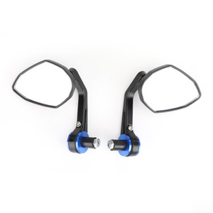 7/8" Handle Bar End Mirrors Universal Blue
