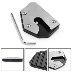 CNC Kickstand Side Stand Extension Pad For SUZUKI V-STROM 650 DL650 12-19 650 XT 17-19 Black