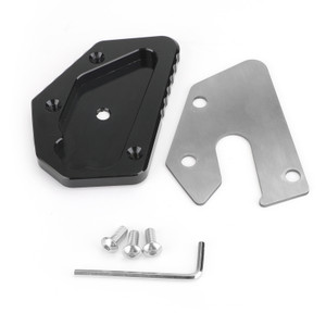 CNC Kickstand Side Stand Extension Pad For SUZUKI V-STROM 650 DL650 12-19 650 XT 17-19 Black