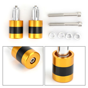 7/8" 22mm Handle Bar Ends Heavy Weight Vibration Reducing Plugs Set - 210g Gold