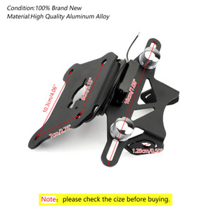 License Plate Frames Holder Bracket W/ LED Moto For Kawasaki Z900RS 18-19 Black