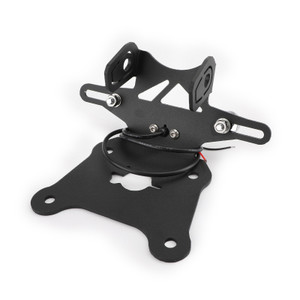 License Plate Frames Holder Bracket W/ LED Moto For Kawasaki Z900RS 18-19 Black