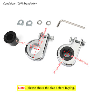 1.25" 32mm Engine Crash Bar Highway Foot Peg Mount Clamp Bracket For Harley models with 21mm/24mm/32mm Engine guard or frame tube Chrome