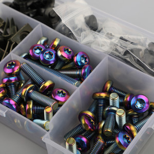 173pcs Burnt Titanium Fastener Clip Screw Kit Windscreen Fairing Bolt Universal
