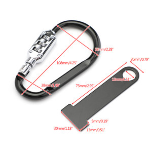 Helmet Lock T-bar For Around Up to 1 1/2" Handle Bars Motorcycle Bike Scooter BK