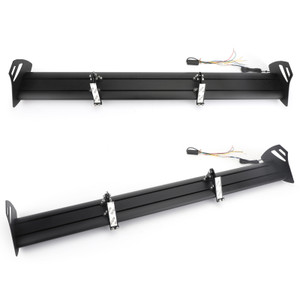 Hatch Adjustable Aluminum Rear Trunk Wing Racing Spoiler With LED Universal Black