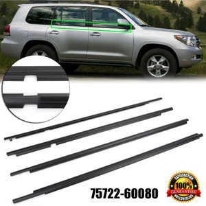 4PCS Weatherstrip Window Belt Moulding For LEXUS GX470 03-09 75722-60080 Black