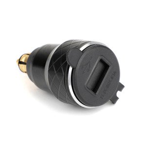 4.2A Dual USB Charger DIN Socket Voltmeter For BMW Motorcycle EU Plug Black