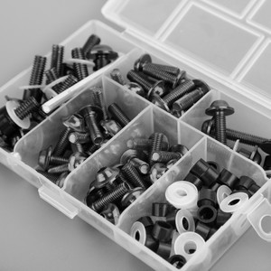 Fastener Clip Screw Kit Windscreen Fairing Bolt Universal 158pcs For Universal Motorcycle Black