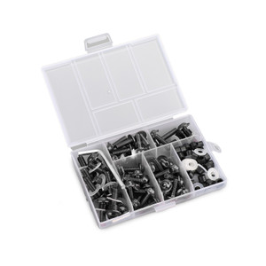 Fastener Clip Screw Kit Windscreen Fairing Bolt Universal 158pcs For Universal Motorcycle Black