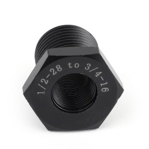 1/2-28 To 3/4-16 Automotive Threaded Oil Filter Adapter Black