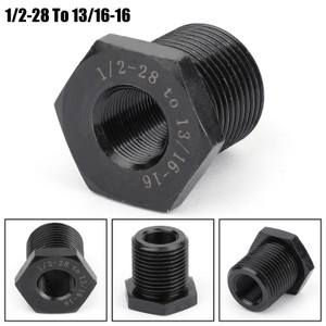 1/2-28 To 13/16-16 Automotive Threaded Oil Filter Adapter Black