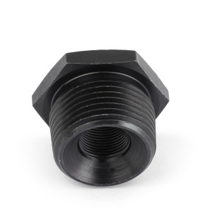 1/2-28 To 3/4 NPT Automotive Threaded Oil Filter Adapter Black