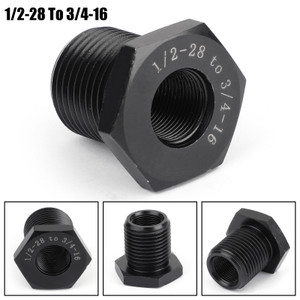 1/2-28 to 3/4-16, 13/16-16, 3/4 NPT Threaded Oil Filter Adapter 3PC Black