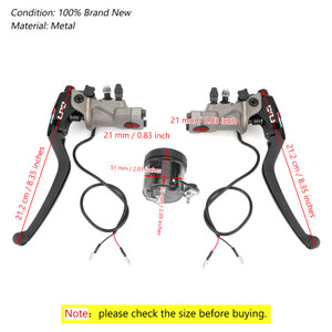 Brake Master Cylinder For Kawasaki ZX1100/ZX-11 90-01 ZRX1100 99-07 ZZR1200 02-05 ZX1400 06-12 GTR1400 07-12 GTR1000 92-06 VN1500 02-03 VN1600 03-05 Black