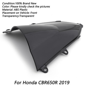 1x ABS Motorcycle Windshield Windscreen For Honda CBR650R CBR 650 R 2019-2022 Black