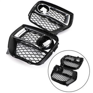Front Bumper Closed Grid Fog Light Grille Left & Right For BMW X6 E71 12-14 Black