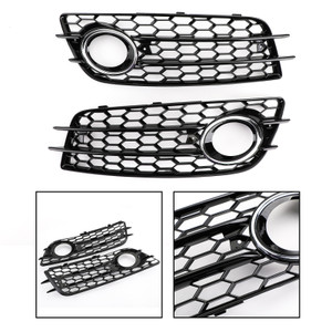 Ring Bumper Fog Light Grill Bumper For Audi A4 S-LINE S4 08-12 Chrome
