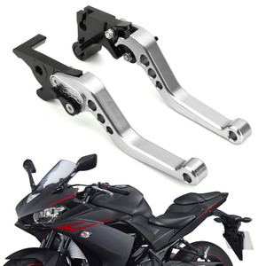 Left&Right Brake Clutch Levers For YAMAHA MT-25 MT-03 YZF-R3 15-17 YZF-R25 14-17 Silver