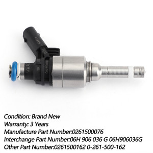 Fuel Injectors 4x For Audi A4 A3 A5 TT VW T5 Eos CC 2.0L Turbo 0261500076 06H906036G Silver