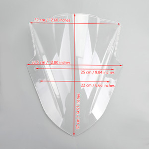 7/8" 22mm Handlebar ABS Plastic Universal Windshield WindScreen Clear