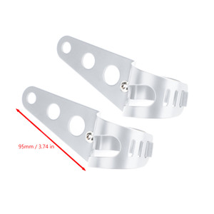 43mm-50mm Fork Headlight Mount Bracket Universal Motorcycle Head Lamp Holder Adapter Chrome