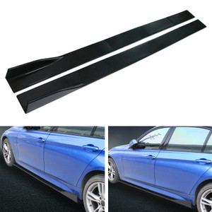 86.6" Universal Side Skirt Extensions Rocker Panel Splitters Lip Polypropylene Gblack
