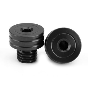 Pair M10x1.25mm Mirror Blanking Plugs Bolts Universal Black