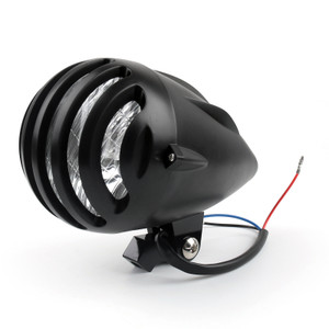 Bullet Headlight Lamp 5 1/2" For Cafe Racer Bobber Chopper Custom Black