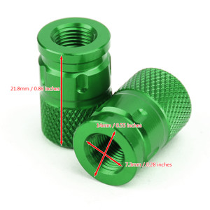 2pcs CNC Anti-Thief Tire Valve Stem Caps GRN