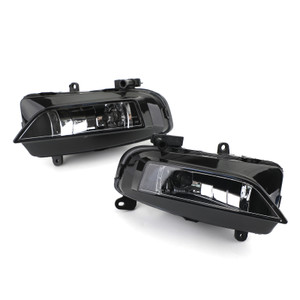 Pair Front Bumper Halogen Fog Light Lamp Fit For Audi S4 A4 S-Line 13-15 BLK