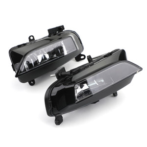 Pair Front Bumper Halogen Fog Light Lamp Fit For Audi S4 A4 S-Line 13-15 BLK