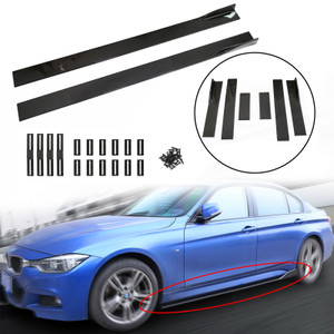 Pair of Side Skirts Extensions Splitters Carbon Fiber Universal Fit CF