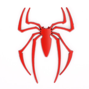 Auto Logo Car Sticker Metal Badge Emblem Spider Shape 3D Car Decal Sticker DIY Red