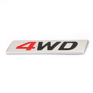 Metal 4WD Emblem Car Fender Trunk Tailgate Badge Decals Sticker 4WD 4X4 SUV Red