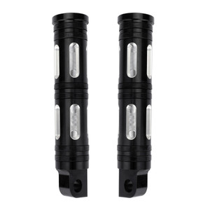 Deep Edge Cut Motorcycle Aluminum Foot Pegs Harley Chopper Touring Sportster, Black Generic