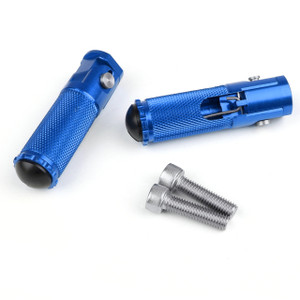 CNC Folding Foot Pegs Footpeg Rear Set Rest Racing Universal Motorcycle, Blue