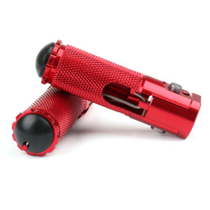 CNC Folding Foot Pegs Footpeg Rear Set Rest Racing Universal Motorcycle, Red