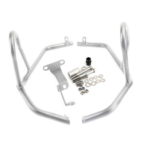 Upper + Lower Silver Crash Bars Engine Guards Fit for BMW F750GS F850GS 18-22