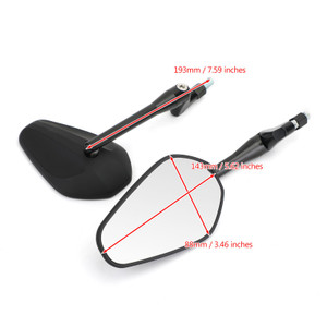 Pair M10x1.25 Rearview Side Mirrors For Motorcycle Moped Scooter Quad ATV UNIVERSAL FIT BLK