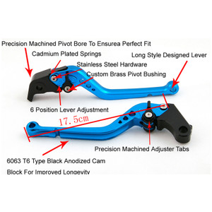 Racing Brake & Clutch Levers For Honda CBR250R CBR300RR CB300F CB300FA CBR500R CB500F CB500X BLUE