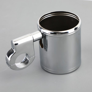 MOTORCYCLE ATV CHROME CUP HOLDER FIT FOR 7/8" TO 1-1/4" HANDLEBAR